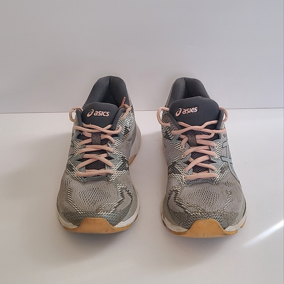 Asics Gel-Nimbus 20 Gray/Peach Running Shoes - Picture 10 of 11